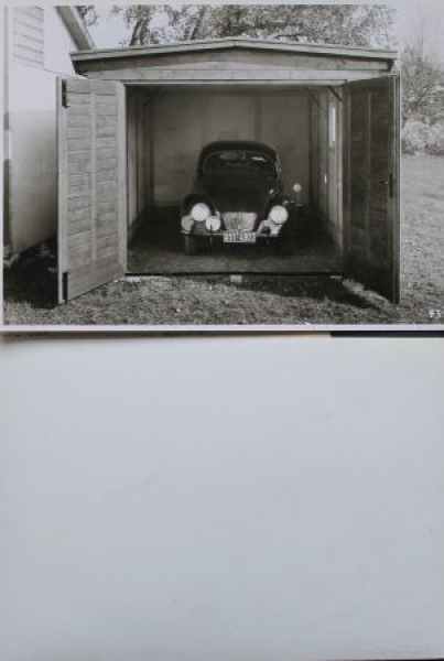 Volkswagen Beetle RUKU-Garage 1951 two Factoryphotos + letter (9505)
